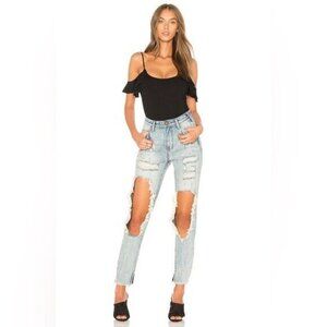 One Teaspoon High Rise Waist Freebirds Skinny Jeans Denim distressed Size 26